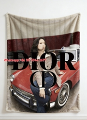 Jisoo Dior Flannel Sofa Throw Blanket D275